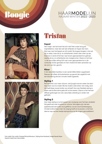Haarmodelijn Boogie modellenomschrijving Tristan