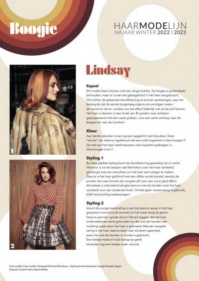 Haarmodelijn Boogie modellenomschrijving Lindsay