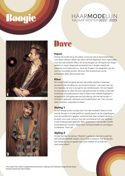 Haarmodelijn Boogie modellenomschrijving Dave